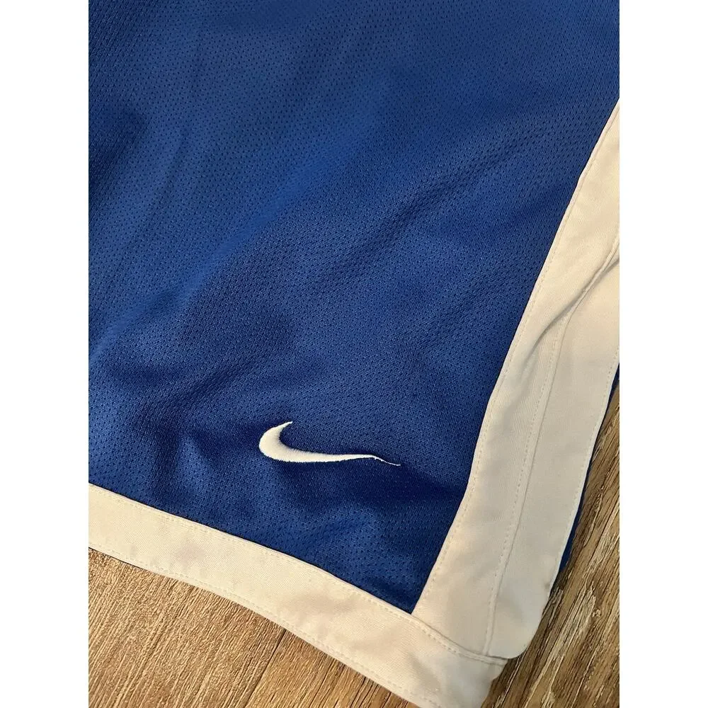 VTG Nike Blue Basketball Swoosh Gym Shorts Mens M Athletic Performance